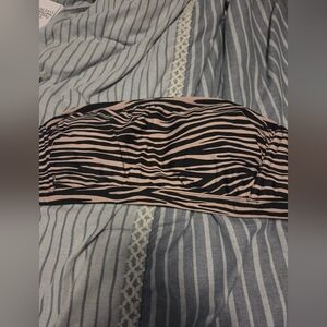 Kona Sol Zebra Print Strapless Top Size XL